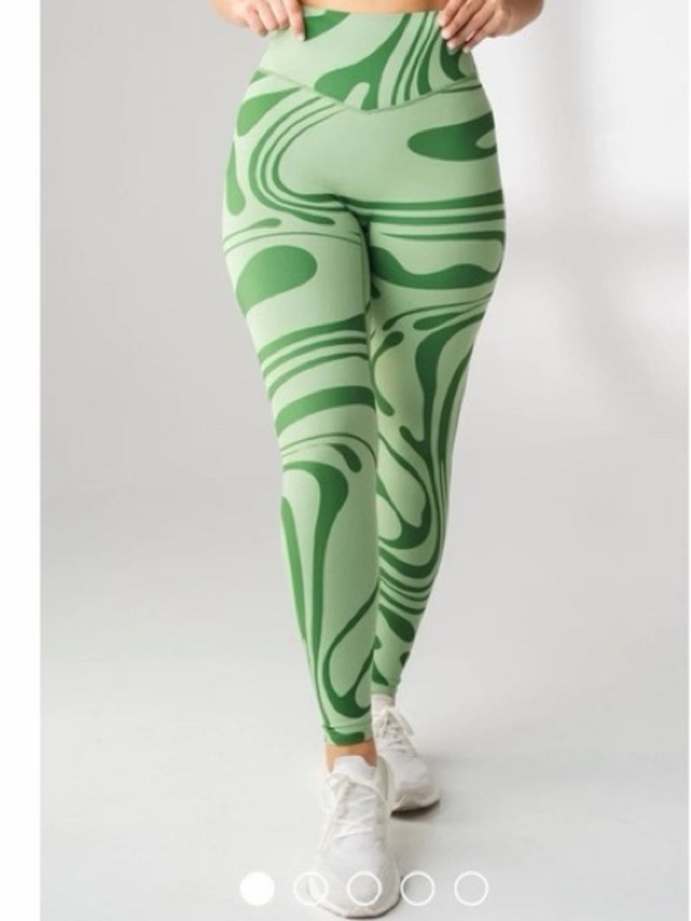 Vitality High-Waist Green Swirl Print Leggings